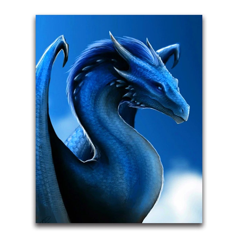 Full square Diamond embroidery Dragon 5D DIY Diamond painting Cross stitch Cartoon heads full round Diamond mosaic black animal