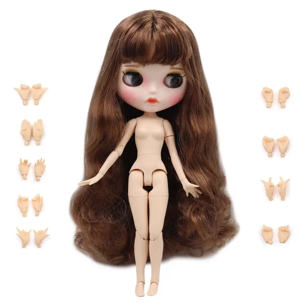 Blyth кукла шарнир тело DIY BJD ледяной игрушки матовый корпус белая кожа модные куклы подарок Специальное предложение с ручной набор A& B - Цвет: Прозрачный