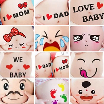 

Lovely Temporary Tattoos For pregnant women therapy maternity photo props Pregnancy photographs belly painting photo stickers