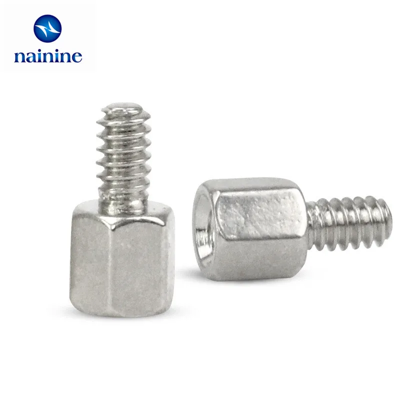 20Pcs 4 40*5+L Hex Nut DB9 Screw Female Male Nickel Plated Copper PCB PC Motherboard VGA