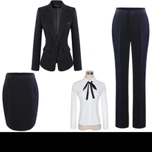 Женские офисные костюмы, женские профессиональные костюмы, брюки, костюм, набор из четырех частей, женские костюмы для интервью, рабочая одежда, тонкий однобортный