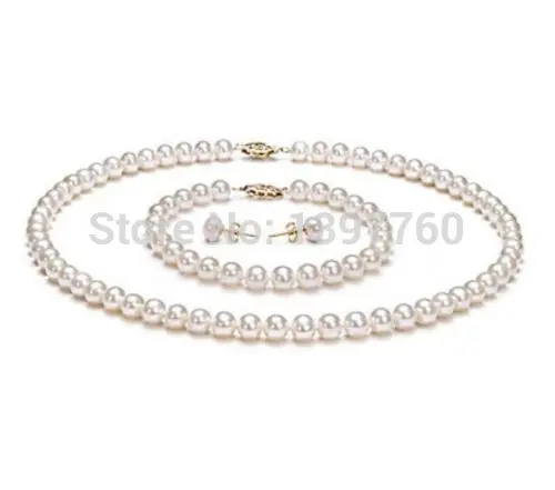 

Miss charm Jew.50 White Freshwater Pearl Jewelry Set Including Necklace, Earrings And Bracelet hot