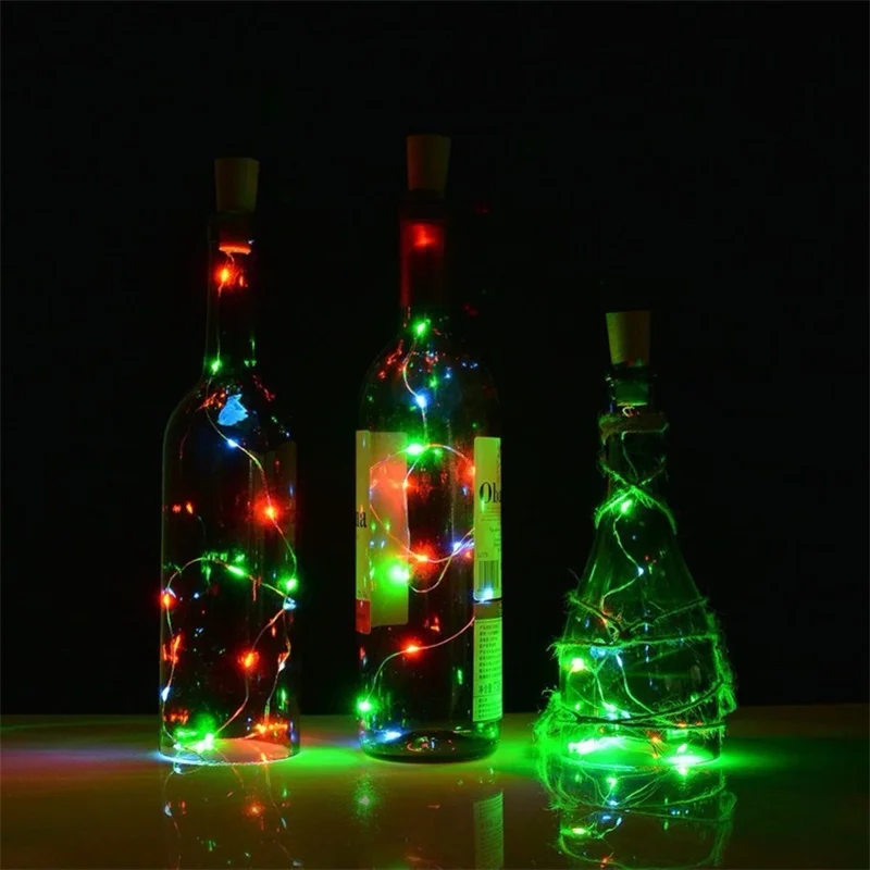 3,28 фута, 1 м, 10 Светодиодный светильник в форме пробки, медная проволока, бутылка для вина LR44, батарея, бутылка для вина, для стеклянного ремесла, рождественские, вечерние, украшения