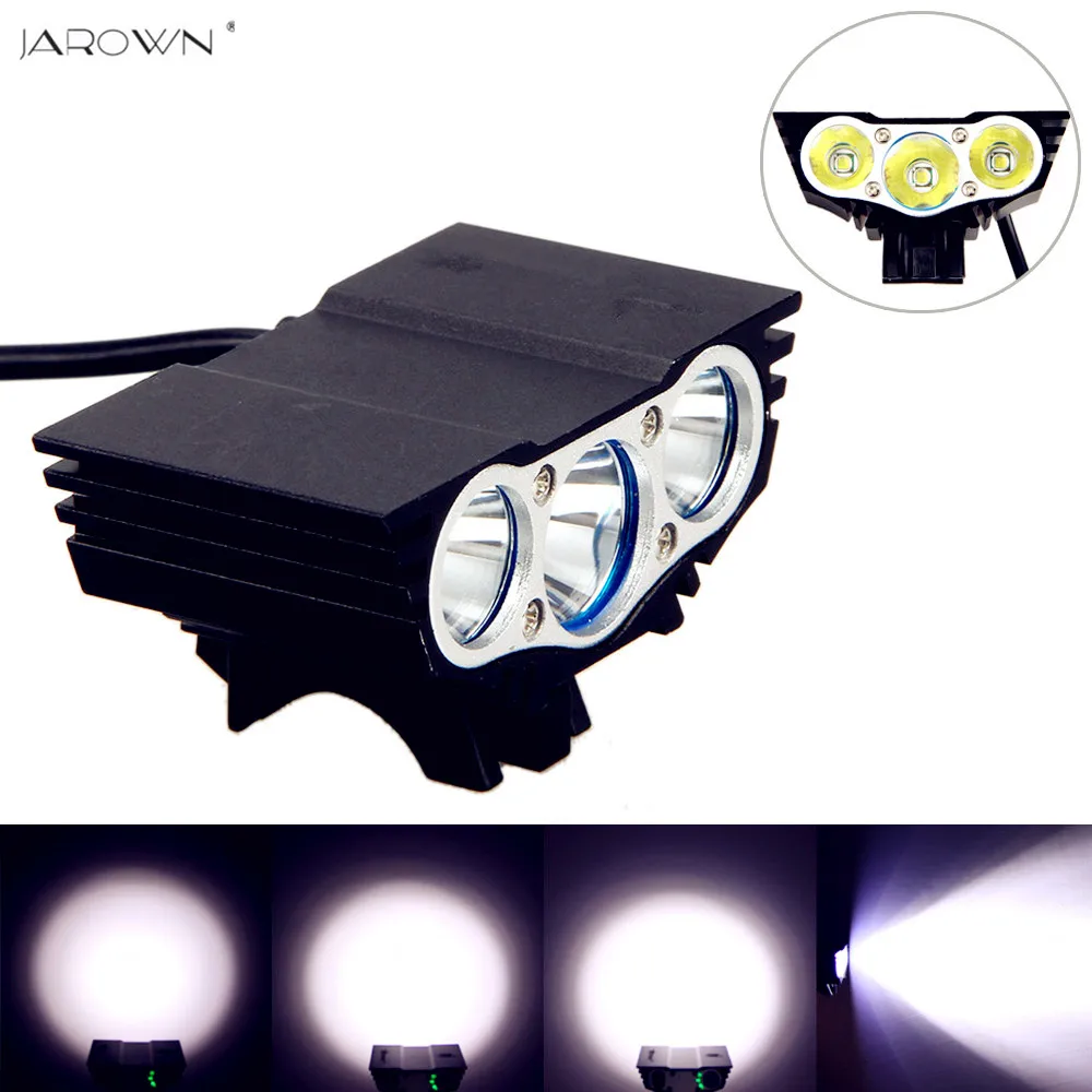 Jarown Bicycle Light Bike HeadLight 3*LED 6000Lumens Cycling Headlamp