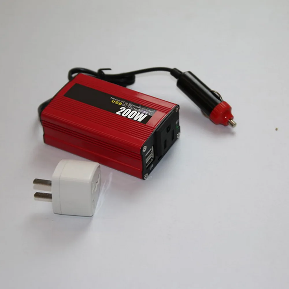 2018 Новый поляризационный синусоидальный красный 200 Вт автомобиль с USB модифицированный DC 12 В к AC 220 В инвертор питания 50 Гц Горячая продажа