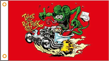Custom Flag Car Rat Fink Banner 3x5ft 100 Polyester 02 Flags Banners Accessories Aliexpress