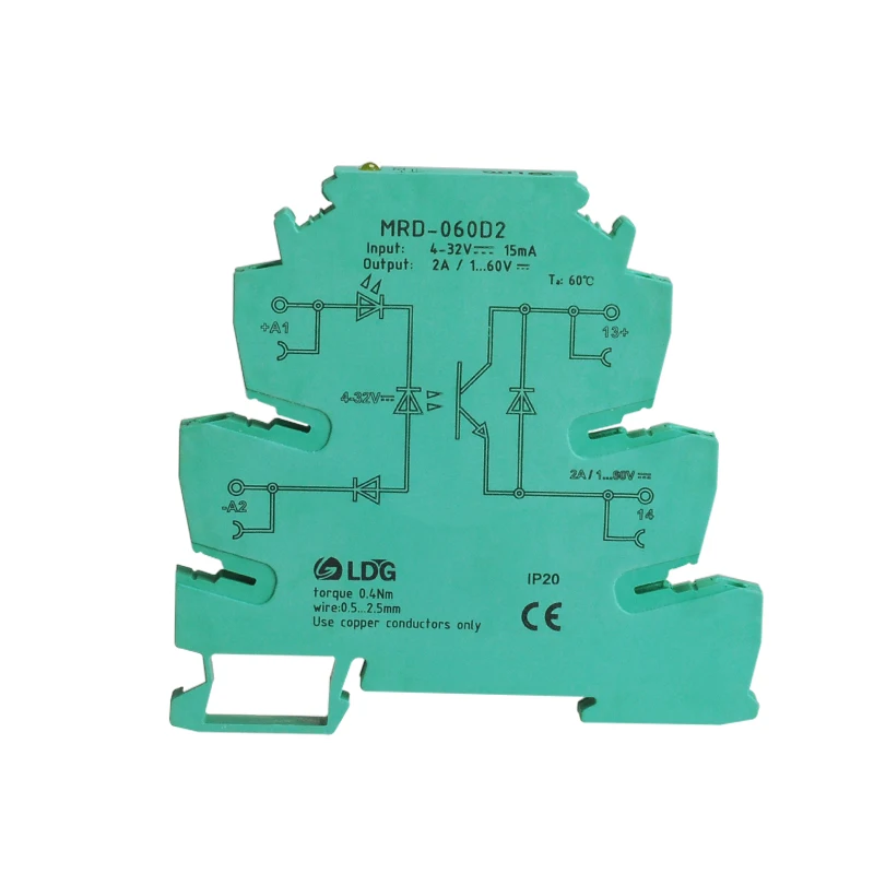 10 шт. MRD-060D2 Din Rail ультра-тонкий твердотельные реле 2A Вход 5V12V24V32VDC управления Светодиодный светодиодный модуль индикации распределительный щит SSR