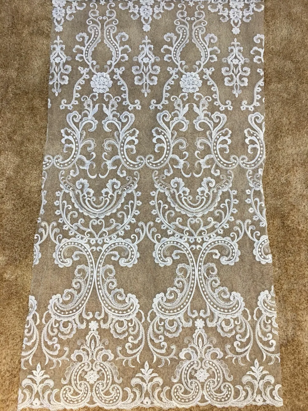 

Hot Sell African Tulle Hvavy Beaded French Lace Fabric For Wedding Dress