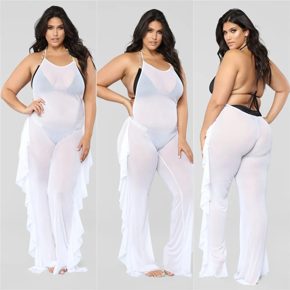 Черный/белый/телесный See Through сетки Bodycon Комбинезоны модные вечерние Клубные
