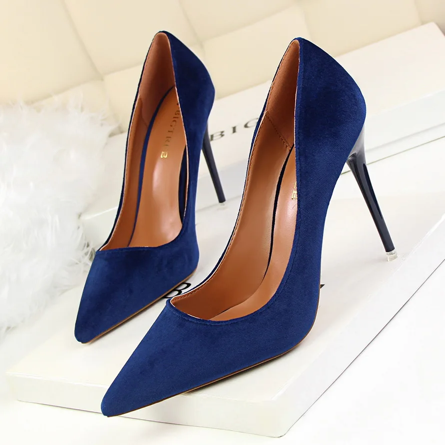 BIGTREE shoes Women's high heels sexy pumps Blue heels 2019 Female party shoe ladies stiletto pointed fashion zapatos de mujer