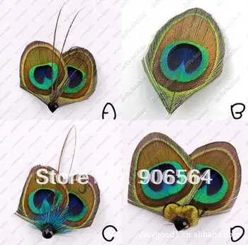 

kawaii peacock feather fascinator hats 4 design for chosen mini children hat hair clip fashion new handmade wholesale and retail