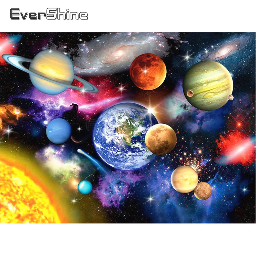 

EverShine 5D DIY Diamond Embroidery Universe Landscape Picture Of Rhinestones Diamond Painting Scenery Diamond Embroidery Sale