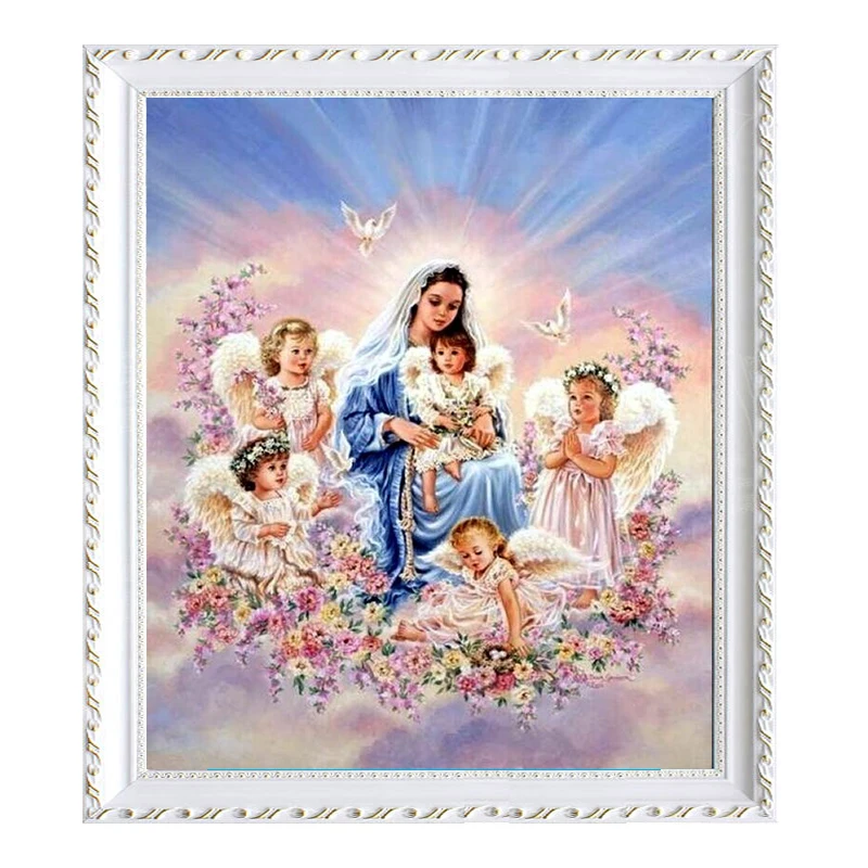 Полный алмазов вышивки Девы Марии diy Алмазная мозаика картина стразами украшения