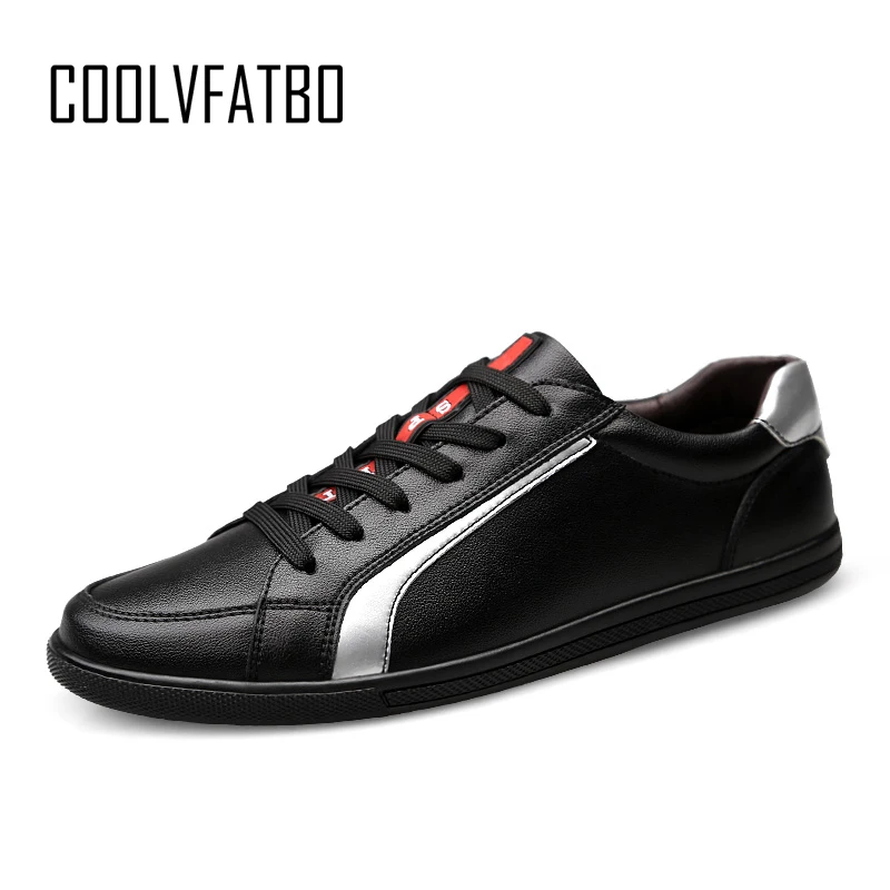 

COOLVFATBO Men's Quality Genuine Leather Shoes Autumn luxury Original leather sneakers designer shoes zapatillas hombre Size 46