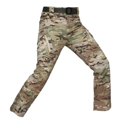Тактические брюки в армейском Военном Стиле, мужские брюки-карго IX9, армейские брюки, повседневные рабочие брюки, тонкие мешковатые брюки с карманами - Color: CP