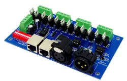 Оптовая продажа DC12-24V 12 канала каждый канал Max 3A 4 группах rgb выход с (XLR RJ45) DMX512 Декодер контроллер по DHL Express