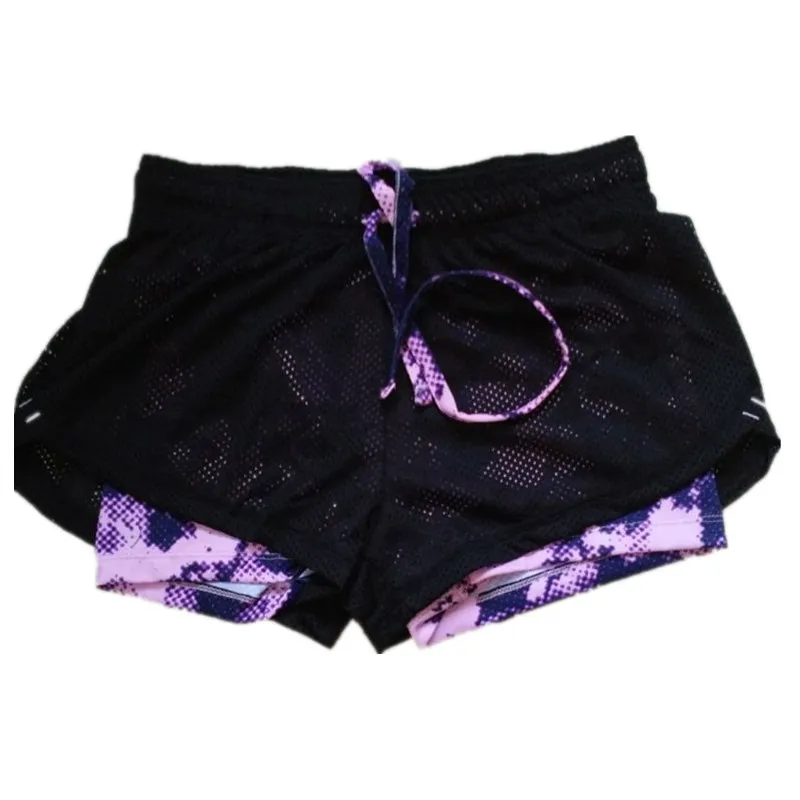 

2017 Women Shorts Summer Fashion Double Lining Women's Casual Printed Cool women movement Short fitness Treadmill Shorts 0088