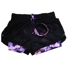 2017 Women Shorts Summer Fashion Double Lining Women’s Casual Printed Cool women movement Short fitness Treadmill Shorts 0088