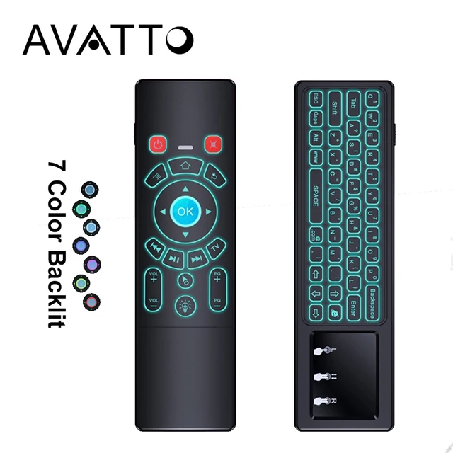 Cheap [AVATTO] T6 IR Learning 7 Colors Backlit Touchpad Air Mouse with 2.4G Wireless Mini Keyboard for Smart TV Android Box Mini PC