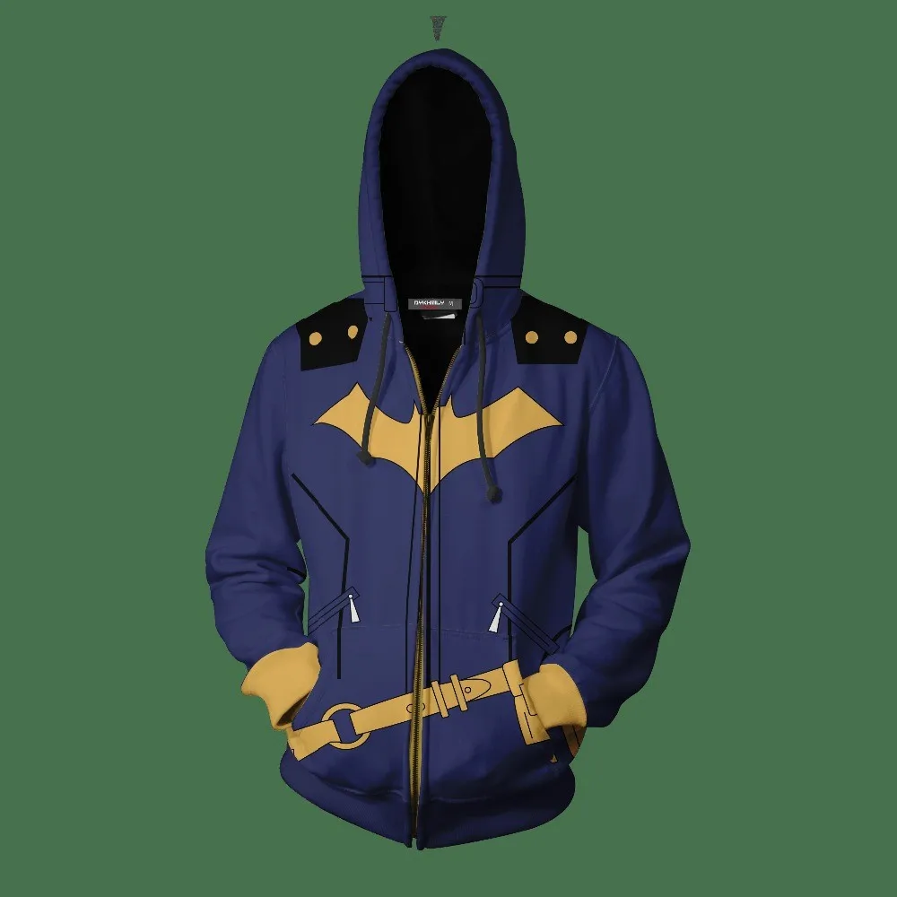 CostumeBuy фильм Batgirl косплей костюм молния с капюшоном куртка толстовка L920