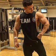 Мужская Летняя Новинка, майка для тренажерного зала, фитнеса, бодибилдинга, одежда для тренировок, Хлопковая мужская майка без рукавов на бретельках, майка, майка