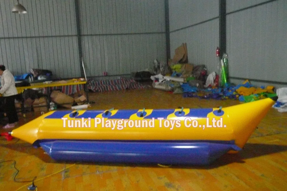 Yellow Inflatable Banana Boat 6 Seats Water Play Equipment AliExpress