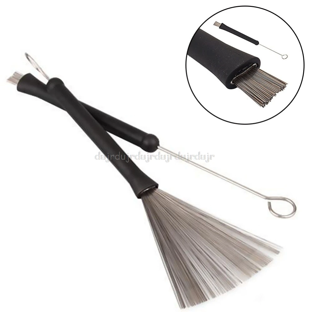 

2Pcs Retractable Loop End Drum Brushes For Jazz Drum Stick Musical Accessories N06 dropship