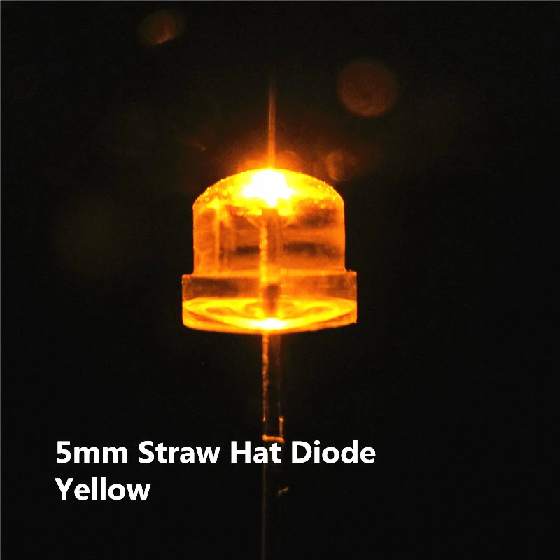 100 шт. желтый светодиод 5 мм LED соломенная шляпа светодиоды Широкий формат urtal яркие светодиоды лампы 5 мм светящиеся диоды Активные