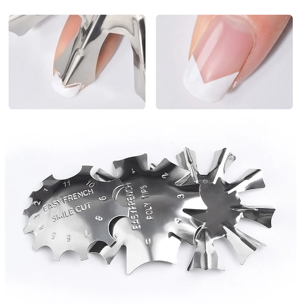 

1pcs Easy French Line Edge Nail Tool Smile Cutter Nail Stencil Edge Trimmer Multi-size Nail Manicure Nail Art Styling Tool Set