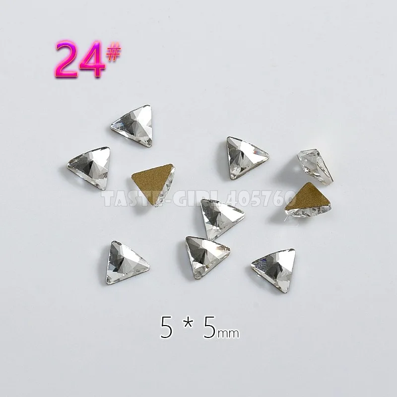 10 шт. 3D блеск все различные формы падение сердце квадратный треугольники Arylic Multislice Diamond Jewel камни для нейл-арта горный хрусталь наклейки - Цвет: PDZ24