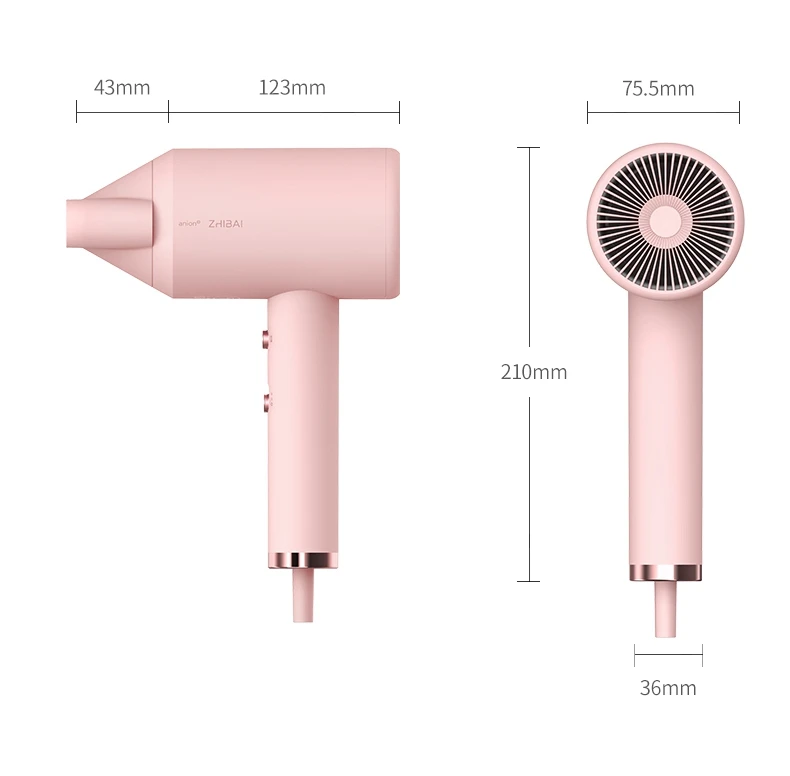 YOUPIN zhiбаи HL321 мини-Анион Фен для волос Портативный Быстросохнущий инструмент для волос 2 скорости контроль температуры фен для путешествий и дома