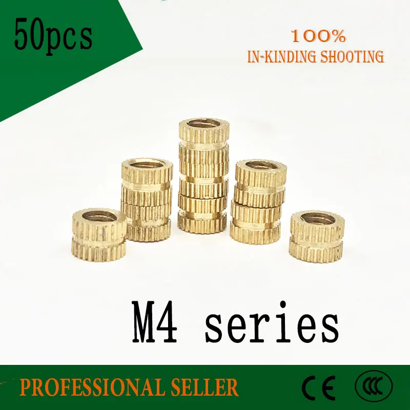 Медные вставки M4 * 5*4/5/6/8/10 мм OD 5 латунные двойные бриллианты 50 шт.|Гайки| |