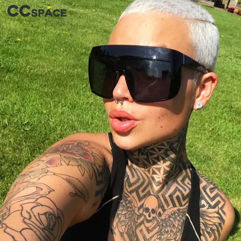 

Oversized Frame Sunglasses Men Women Luxury One Lens Goggles Sun Glasses Travel Beach