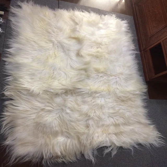 4x6 (122*183cm) Long Hair Goat Skin Rug Real Goatskin Carpet on