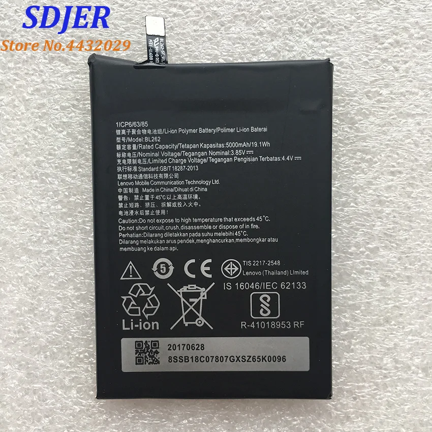 

For Lenovo 5100Mah BL262 Original Battery Replacement for Lenovo Vibe P2 P2C72 P2A42 Smart Mobile Phone