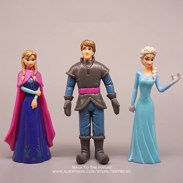 Disney Frozen Elsa Anna princess Kristoff 12-13cm 3pcs/set Action Figure Anime Decoration Collection Figurine Toy model children