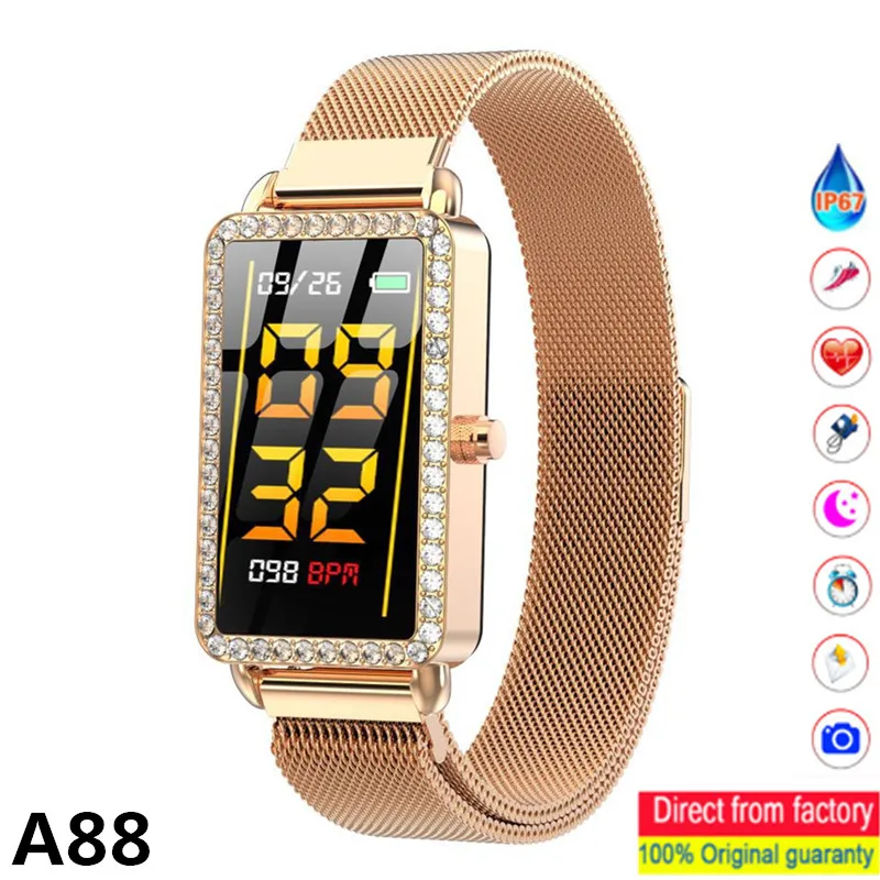 

A88 Fashionable Smart Watch for Girls with Heart Rate Monitor Multifunctional Sports Fitness tracker Watch Womens Smart Bracelet