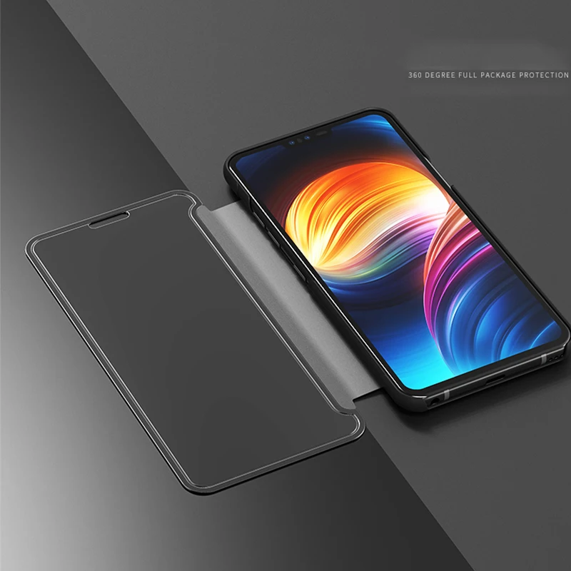 Чехол для LG V40 2018 роскошный откидной кожаный прозрачный зеркальный 360 Жесткий