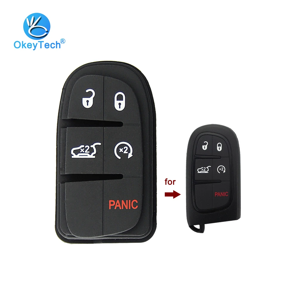 OkeyTech автомобильный чехол для ключа Chrysler Dodge Journey Jeep Cherokee Grand Fob 4 + 1 5 кнопочный