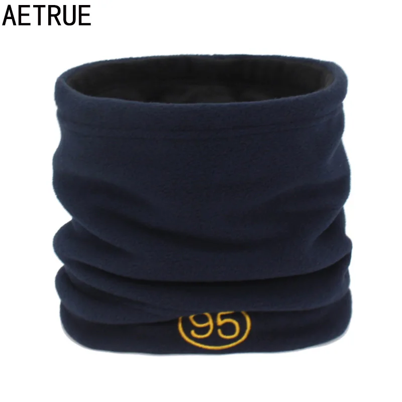 

AETRUE Women Winter Scarf Ring Men Knitted Scarves For Women O Neck Shawl Snood Warp Collar Warm Hat Male Solid Fleece Scarves