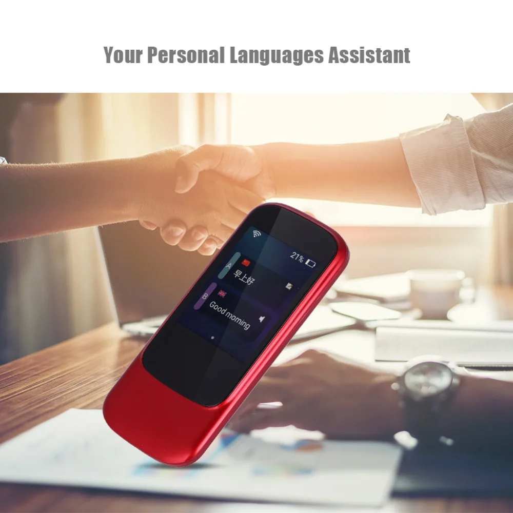 

Portable Real Time Voice Translator WIFI Wireless Intelligent Interpreter Bluetooth 4.0 Multi Language Translator + Touch Screen