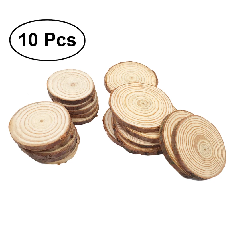 10pcs Wood Slices Diy Craft Decorations For Birthday Party Kids Table Number Cards Wedding Decoration Gift Tags