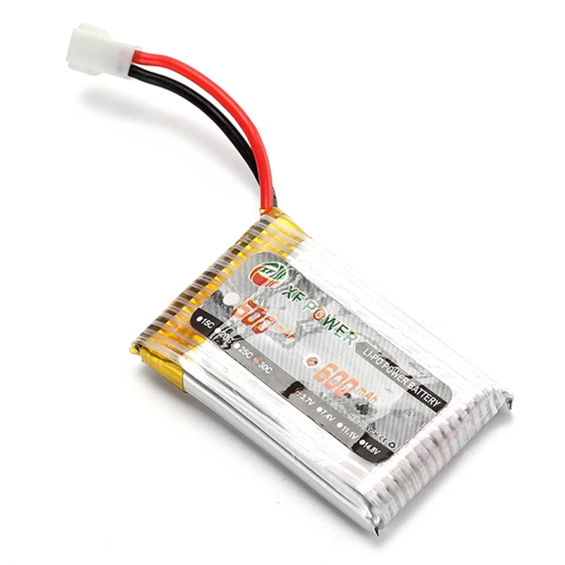 

XF Power 3.7V 600mAh 1S 30C Fabric Cable LiPo Battery White Plug