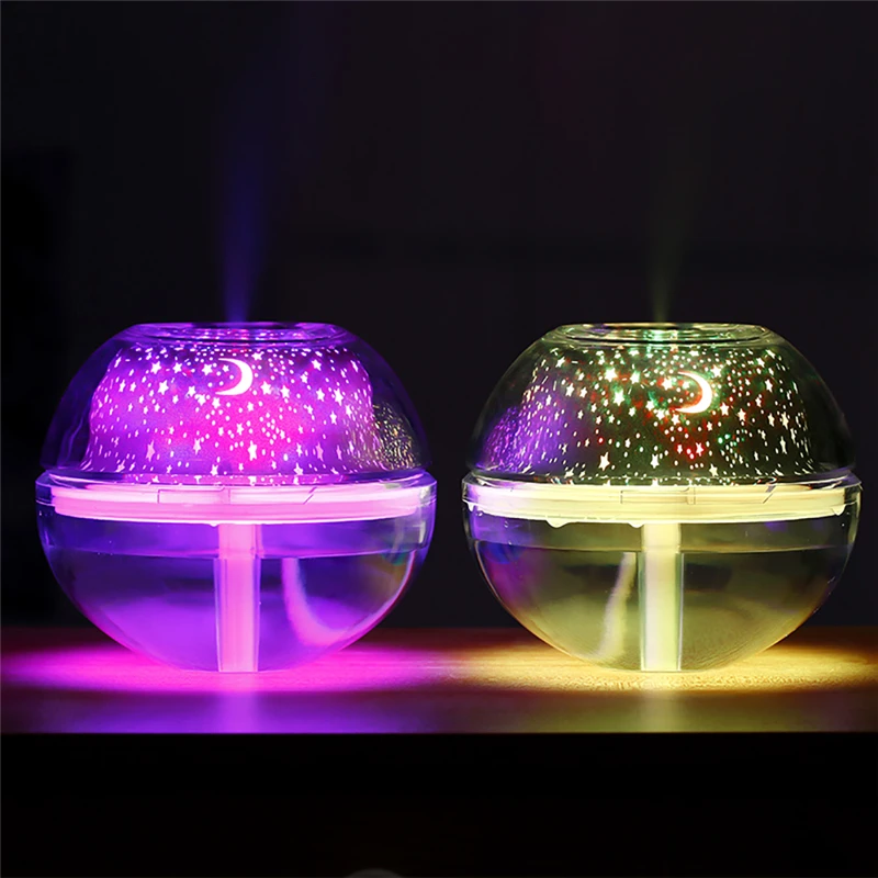 

400ml USB Air Humidifier with Auto-off Function and Colorful LED Light Projector Crystal Night Lamp Mist Maker Diffuser P42