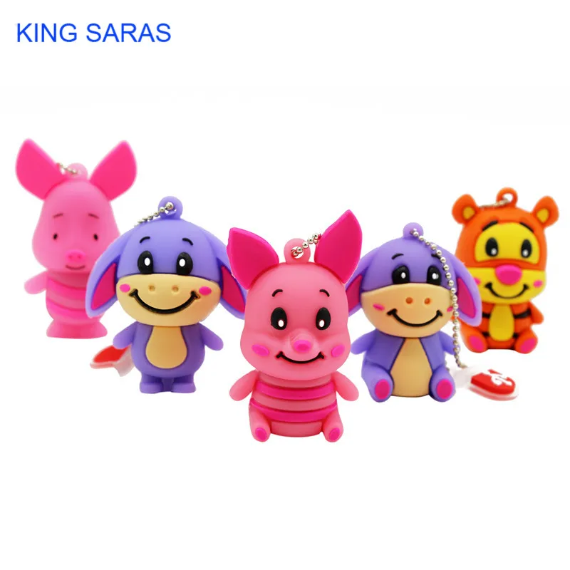 KING SARAS 5 Модель 64 ГБ 4 ГБ 8 ГБ 16 ГБ 32 ГБ Милая Маленькая свинья cub tiger модель usb флэш-накопитель usb 2,0 флешка