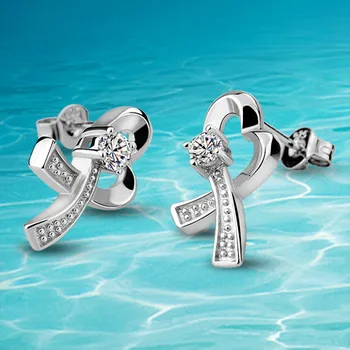

Genuine solid sterling silver new earrings 925 original silver lady's fashion earring,Women Stud Earrings
