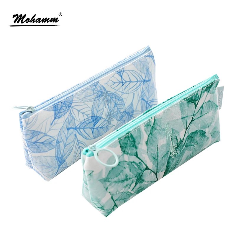 

Fresh Leaves Canvas Pencil Bag Kawaii Pencil Case Pen Bag Korean Stationery For Girls Gift Office School Supplies