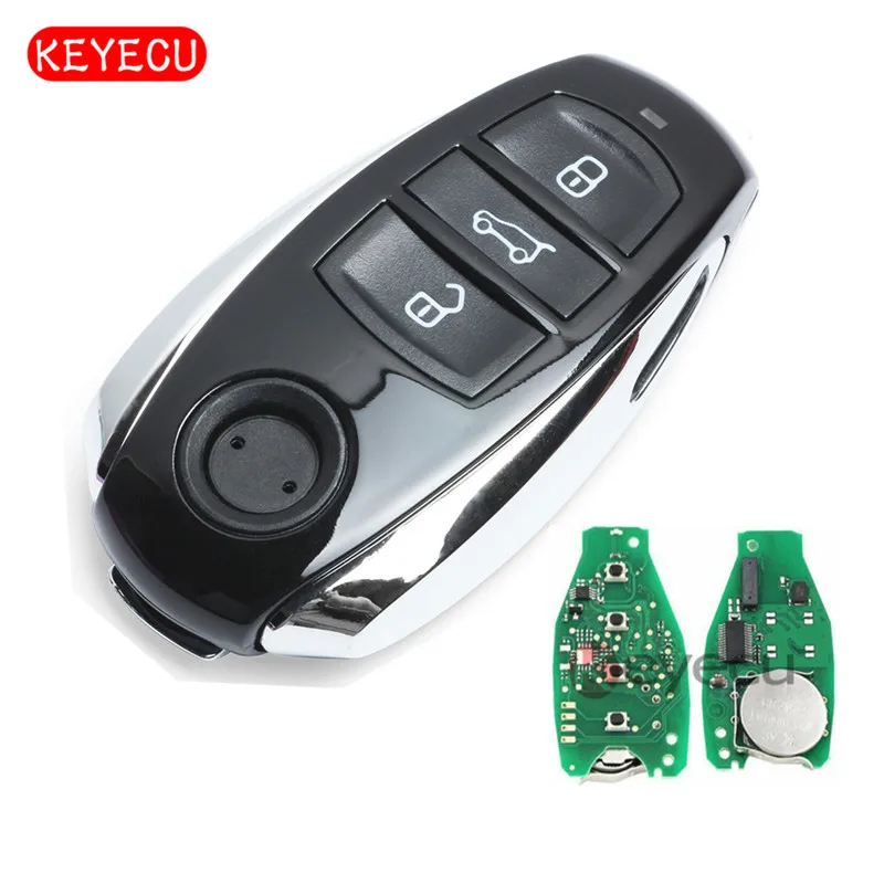 Keyecu умный дистанционный ключ 3 кнопки 868 МГц PCF7953 чип для Volkswagen Touareg 2011- с маленьким ключом