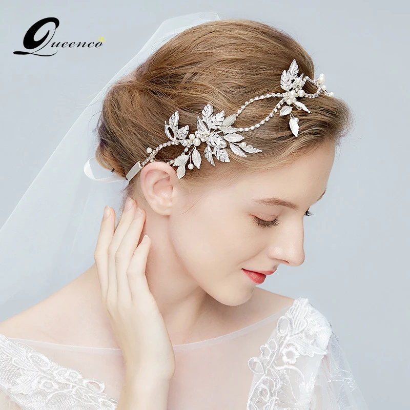 

Silver Leaves Tiara Bridal Tiaras Headband Wedding Hair Accessories Bridal Headpiece Handmade Ornaments Hairband Hair Jewelry