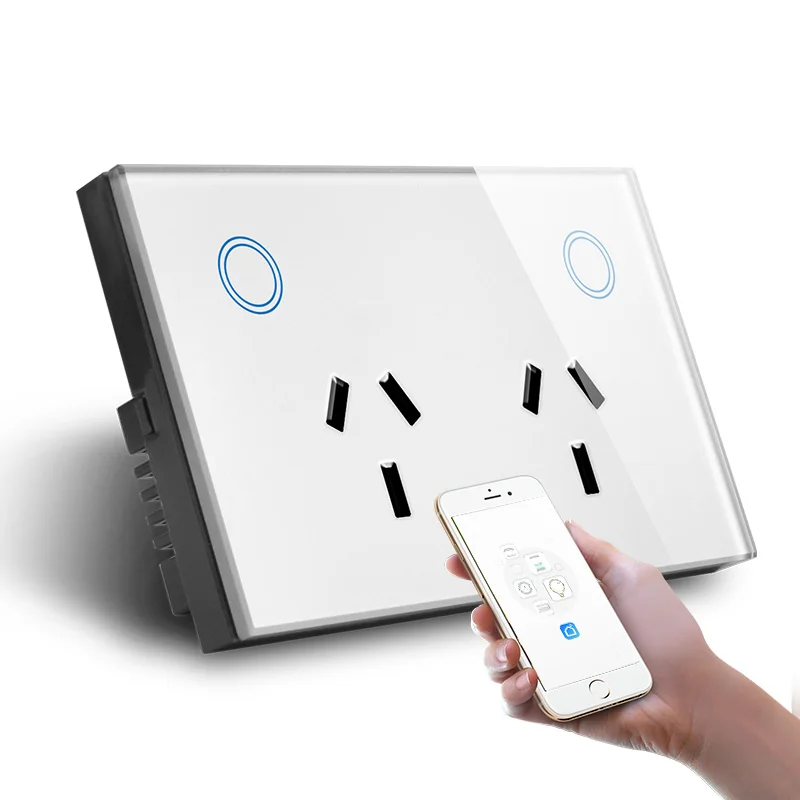 ASEER, смарт-WI-FI розетка AU 15a, wifi штепсельная розетка сенсорный Стекло Панель голос Управление умная розетка, работа с Alexa/Google Assistant